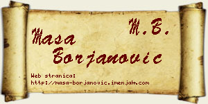 Maša Borjanović vizit kartica